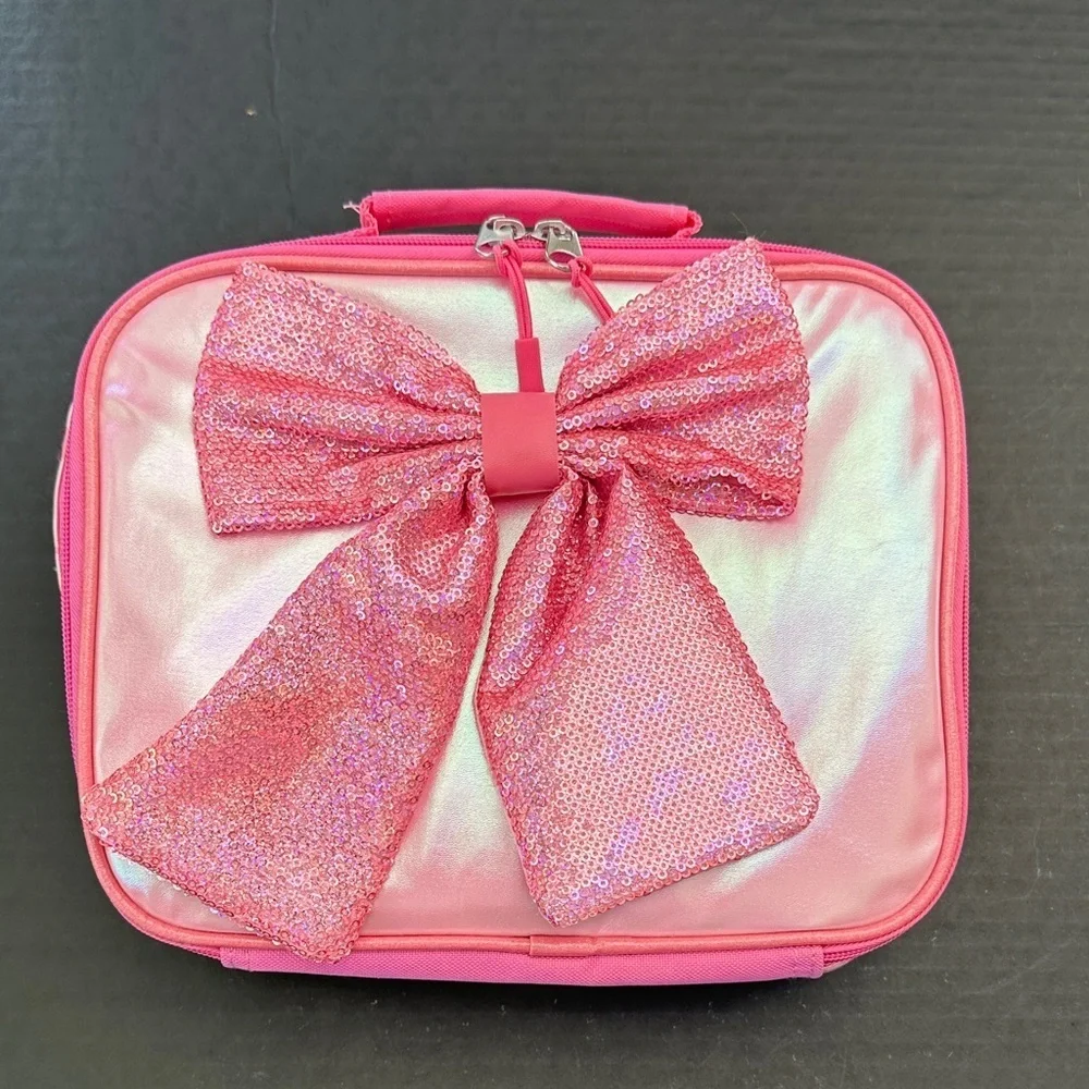 Sparkly Pink Bow Kids Lunch Box